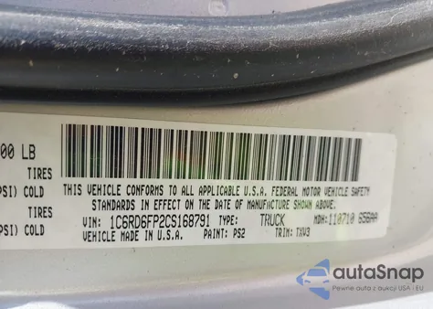 2012 Ram 1500 St from USA, damaged, VIN 1C6RD6FP2CS168791